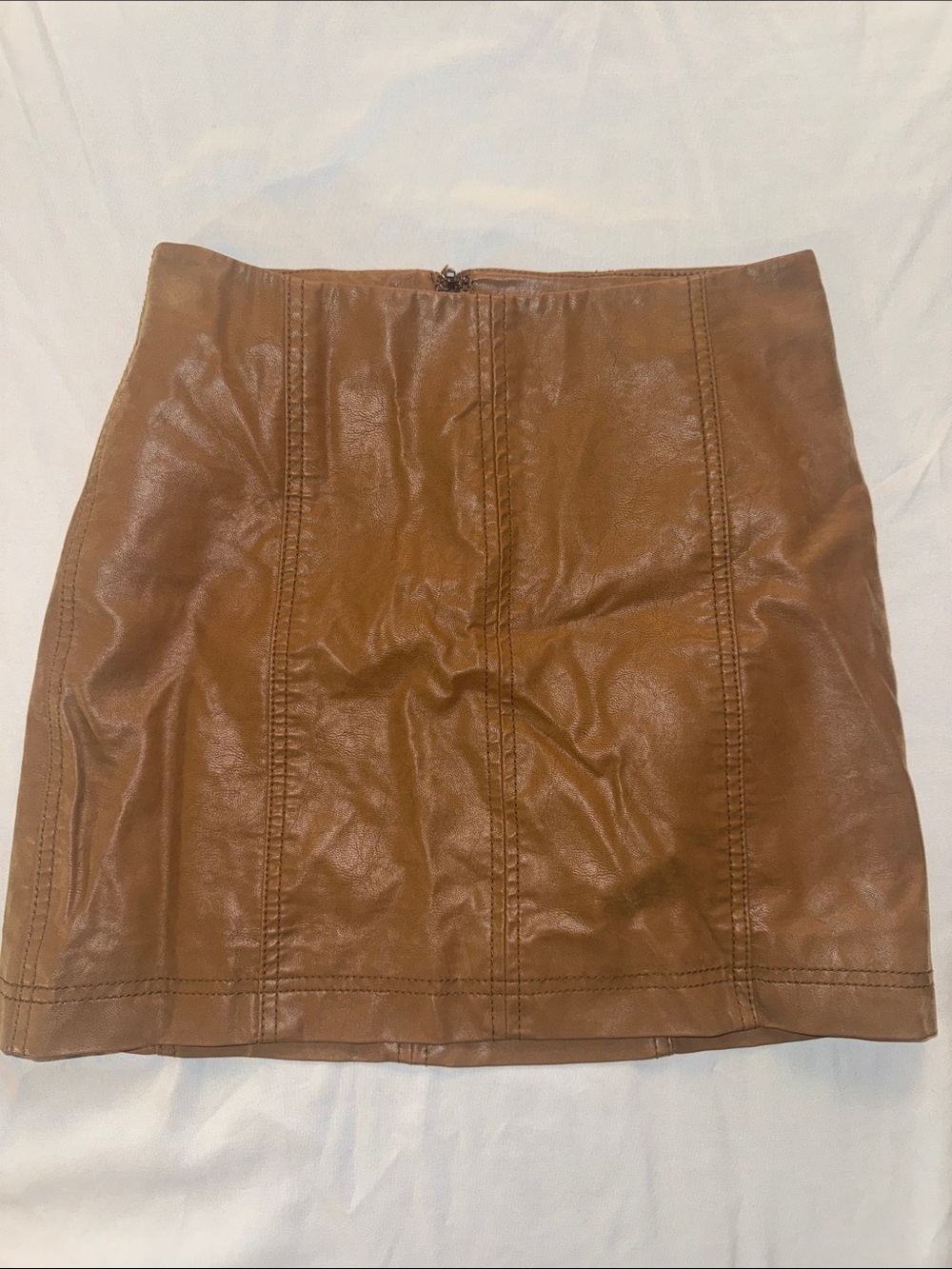 Women’s Free People Brown Faux Leather Mini Skirt